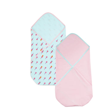 100% Cotton Interlock Baby Wrapper - 2pc Set