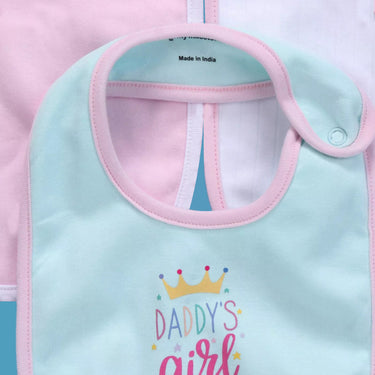 Bibs - Value Set 3 pcs - Girls - Baby Pink/Aqua/White - MyMilestones 