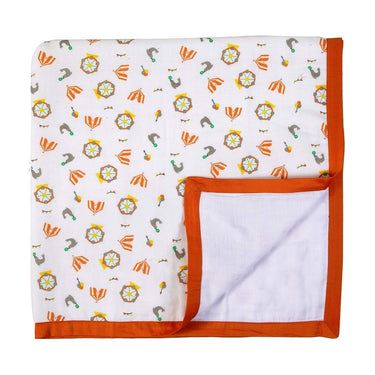 Muslin Blanket - 4 Layered - Carnival Orange - MyMilestones 