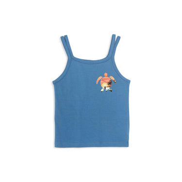 Double Spaghetti Tank - Jasper Blue