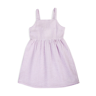 Gingham Tie-Back Dress - Lavender