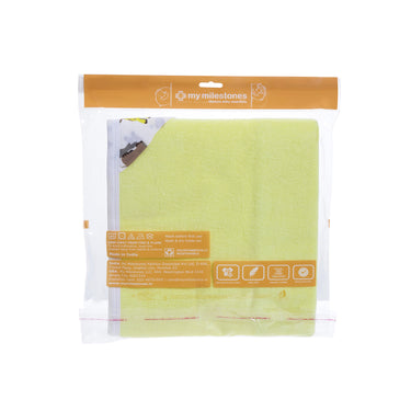 Baby Hooded Towel - Muslin Hood - Yellow Solid - MyMilestones 