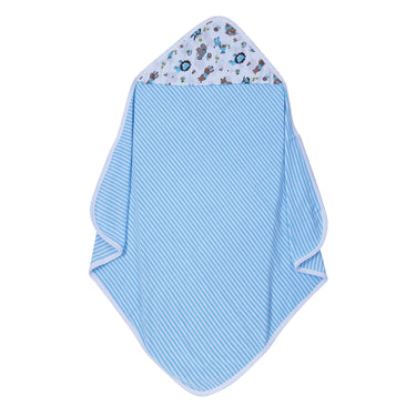 Baby Hooded Towel - Muslin Hood - Blue Stripes - MyMilestones 