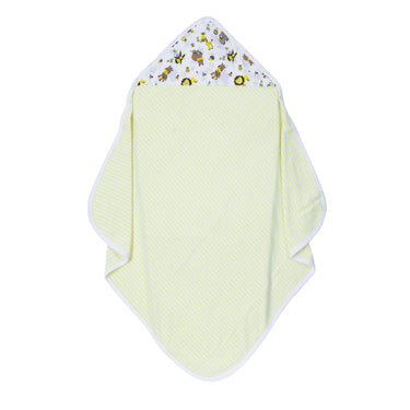 Baby Hooded Towel - Muslin Hood - Yellow Stripes - MyMilestones 