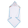 Infant Hooded Towel Wrap - Carnival Print White/Blue - MyMilestones 