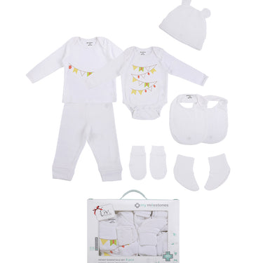 Infant Essentials Clothing Gift Set - 8pc - Full Sleeves - Boys - White - MyMilestones 