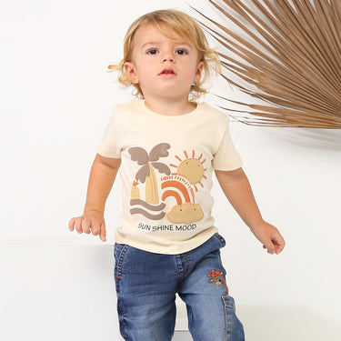 Sunshine Puff Print Tee - Ecru