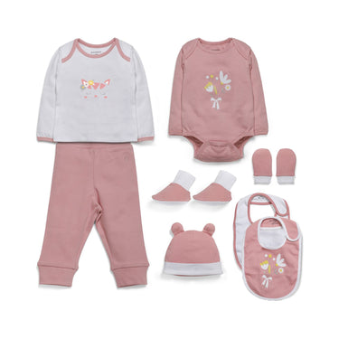 Infant Essentials Clothing Gift Set - 8pc - Full Sleeves - Girls - Peach - MyMilestones 