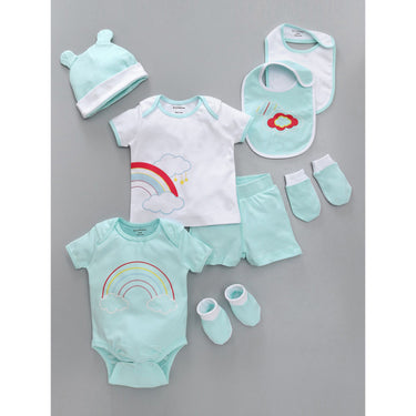 Infant Essentials Clothing Gift Set - 8pc - Half Sleeves - Girls - Aqua - MyMilestones 