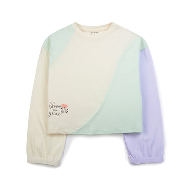 Drop Shoulder Color Block Tee - Vanilla Ice