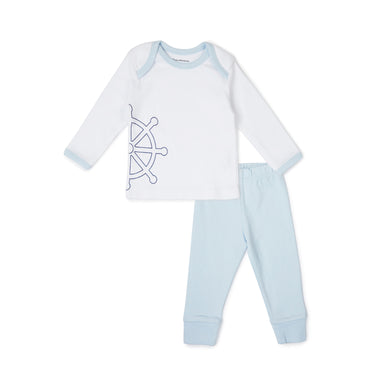 Baby Top And Bottom Set - Boys - Baby Blue