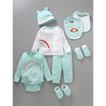 Infant Essentials Clothing Gift Set - 8pc - Full Sleeves - Girls - Aqua - MyMilestones 