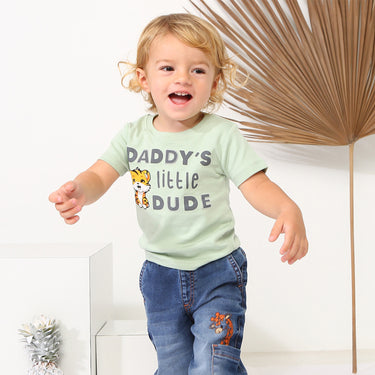 Daddy’S Dude Puff Print Tee - Sage Green