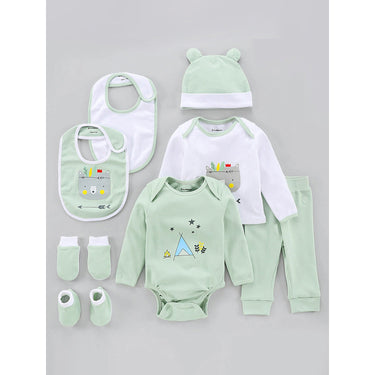 Infant Essentials Clothing Gift Set - 8pc - Full Sleeves - Boys - Sage Green - MyMilestones 