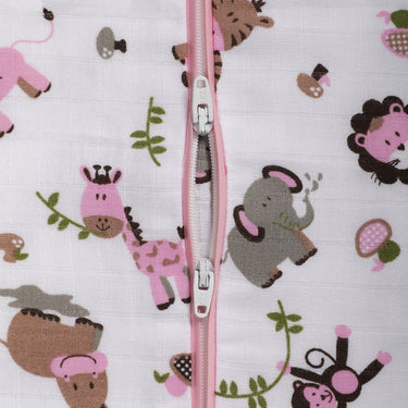 Baby Sleep Sack - Muslin - Zoo Pink - MyMilestones 