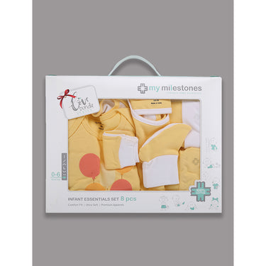 Infant Essentials Clothing Gift Set - 8pc - Half Sleeves - Yellow - MyMilestones 