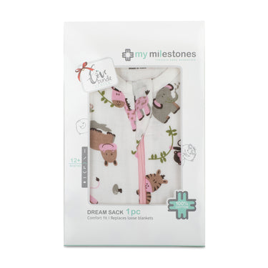 Baby Sleep Sack - Muslin - Zoo Pink - MyMilestones 