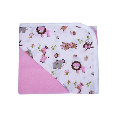 Baby Hooded Towel - Muslin Hood - Pink Solid - MyMilestones 