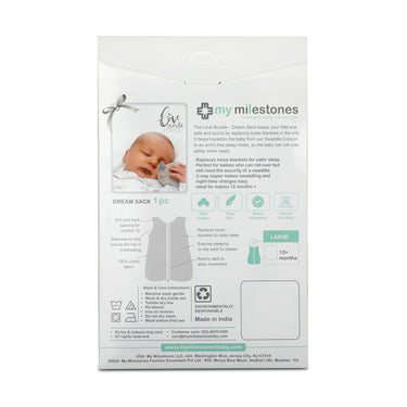 Baby Sleep Sack - Muslin - Zoo Blue - MyMilestones 