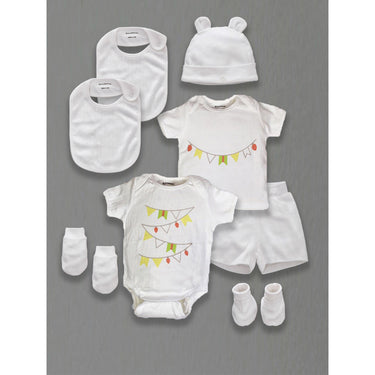 Infant Essentials Clothing Gift Set - 8pc - Half Sleeves - Boys - White - MyMilestones 