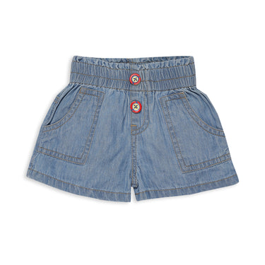 Paperbag Waist Denim Shorts - Girls