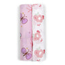 Muslin Swaddle - 2pc set - Butterfly/Floral Print - MyMilestones 