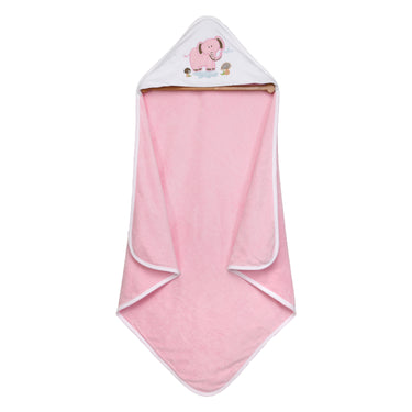 Baby Hooded Towel - Dual Layered - Pink Solid - MyMilestones 