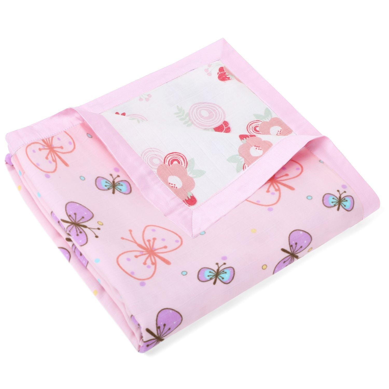 Muslin Blanket - 6 Layered - Butterfly/Floral Print - MyMilestones 