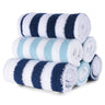 Face Towel - Modern Stripes 6pc - Navy/Aqua - MyMilestones 