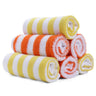 Face Towel - Modern Stripes 6pc - Orange/Yellow - MyMilestones 