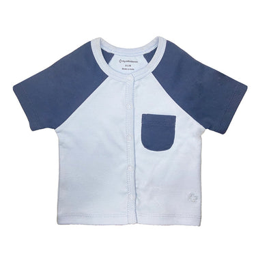 T-Shirt Half Sleeves Boys 2pc set - Blue/Grey - MyMilestones 