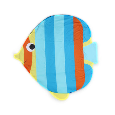 Tummy-time / Play-time Mat With Sensory Pillow - Rainbow Fish-Blue - MyMilestones 