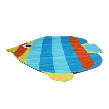 Tummy-time / Play-time Mat With Sensory Pillow - Rainbow Fish-Blue - MyMilestones 