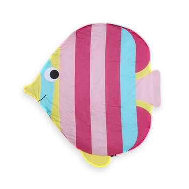 Tummy-time / Play-time Mat With Sensory Pillow - Rainbow Fish-Pink - MyMilestones 