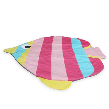 Tummy-time / Play-time Mat With Sensory Pillow - Rainbow Fish-Pink - MyMilestones 