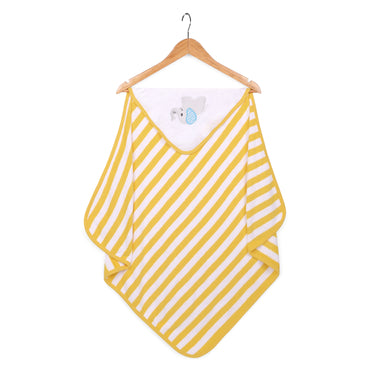 Baby Hooded Towel - Modern Stripes - Yellow/White - MyMilestones 