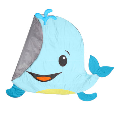 Tummy-time / Play-time Mat With Sensory Pillow - Whale Fish-Blue - MyMilestones 