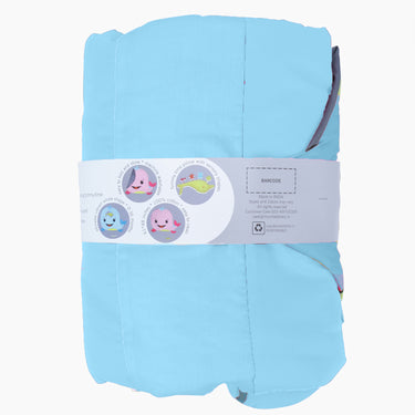 Tummy-time / Play-time Mat With Sensory Pillow - Whale Fish-Blue - MyMilestones 