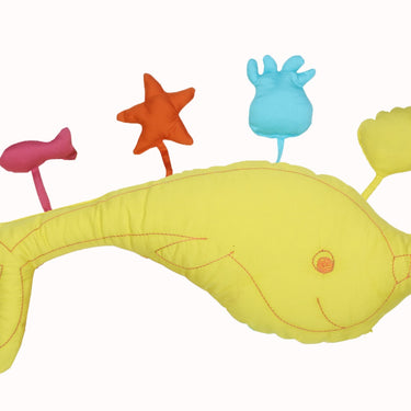 Tummy-time / Play-time Mat With Sensory Pillow - Whale Fish-Pink - MyMilestones 