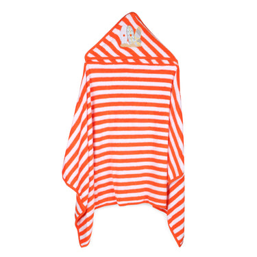 Hooded Towel Wrap - Orange/White - MyMilestones 