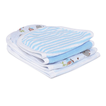 Burpy - Terry Muslin - 4pc Set - Blue - MyMilestones 