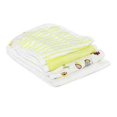 Burpy - Terry Muslin - 4pc Set - Yellow - MyMilestones 