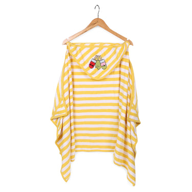 Hooded Towel Wrap - Yellow/White - MyMilestones 