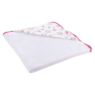 Infant Hooded Towel Wrap - Carnival Print White/Pink - MyMilestones 