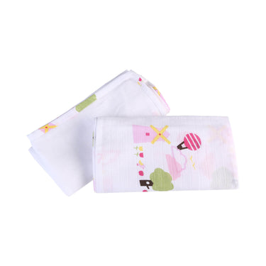 Muslin Swaddle - 2pc Set - Dutch Country Pink - MyMilestones 