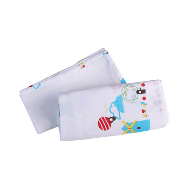 Muslin Swaddle - 2pc Set - Dutch Country Blue - MyMilestones 