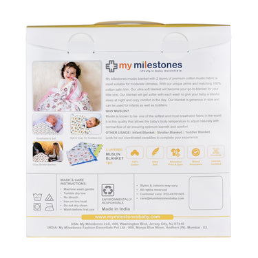 Muslin Swaddle - 2pc Set - Dutch Country Yellow - MyMilestones 