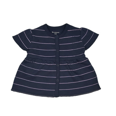 Tops Half Sleeve Girls Pink Butterfly / Navy Blue Stripes- 2Pc Pack - MyMilestones 