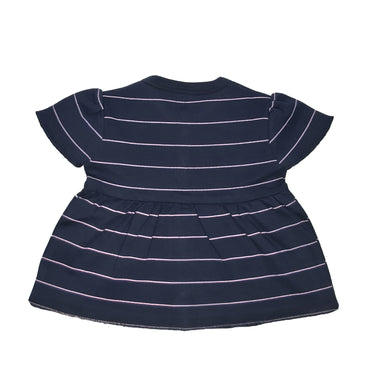 Tops Half Sleeve Girls Pink Butterfly / Navy Blue Stripes- 2Pc Pack - MyMilestones 