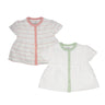 Tops Half Sleeve Girls White / Grey Stripes-2Pc Pack - MyMilestones 